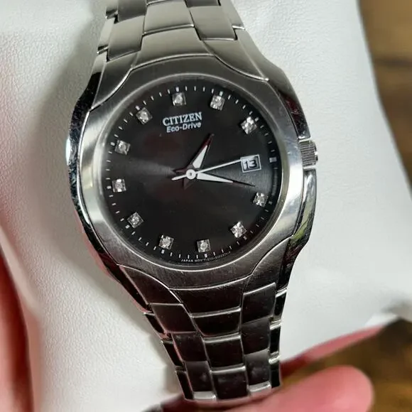 Citizen Eco-Drive Diamond Dial Watch Stainless Gray BM6010-55G - Picture 1 of 15